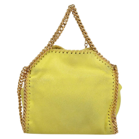 Stella MacCartney Chain Falabella Shoulder Bag Suede Yellow Gold Auth 117893