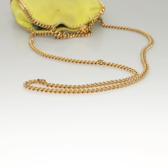 Stella MacCartney Chain Falabella Shoulder Bag Suede Yellow Gold Auth 117893
