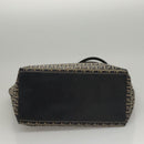 FENDI Zucchino Canvas Tote Bag Nylon Navy Silver Auth 117895-6