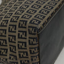 FENDI Zucchino Canvas Tote Bag Nylon Navy Silver Auth 117895-10