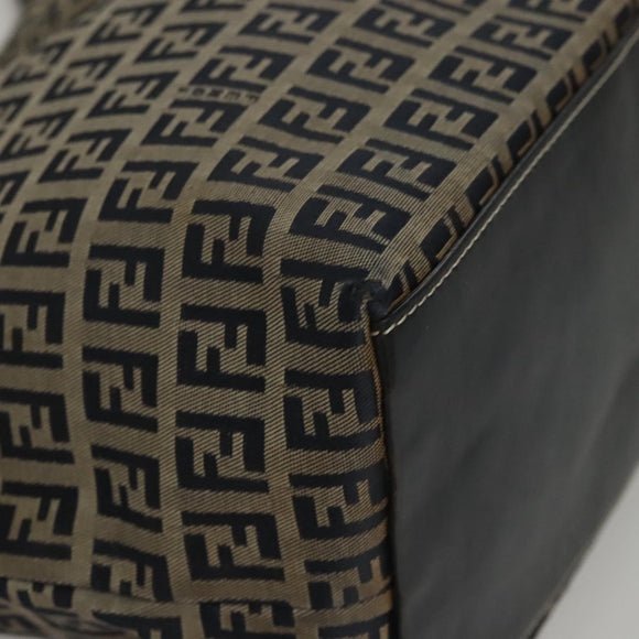 FENDI Zucchino Canvas Tote Bag Nylon Navy Silver Auth 117895