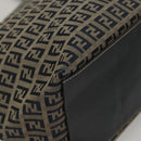 FENDI Zucchino Canvas Tote Bag Nylon Navy Silver Auth 117895-15