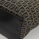 FENDI Zucchino Canvas Tote Bag Nylon Navy Silver Auth 117895-16