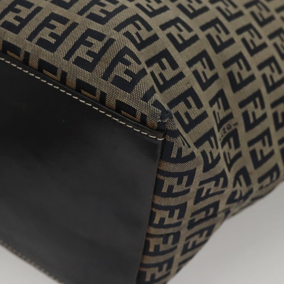 FENDI Zucchino Canvas Tote Bag Nylon Navy Silver Auth 117895