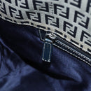 FENDI Zucchino Canvas Tote Bag Nylon Navy Silver Auth 117895-20