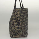 FENDI Zucchino Canvas Tote Bag Nylon Navy Silver Auth 117895-3