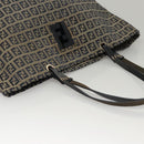 FENDI Zucchino Canvas Tote Bag Nylon Navy Silver Auth 117895-7