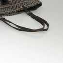 FENDI Zucchino Canvas Tote Bag Nylon Navy Silver Auth 117895-8