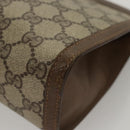 GUCCI GG Supreme Web Sherry Line Clutch Bag PVC Beige 89 01 033 Auth 117897-16