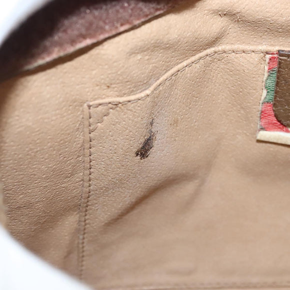 GUCCI GG Supreme Web Sherry Line Clutch Bag PVC Beige 89 01 033 Auth 117897