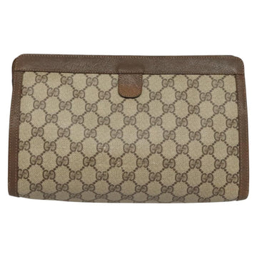 GUCCI GG Supreme Web Sherry Line Clutch Bag PVC Beige 89 01 033 Auth 117897 - 0