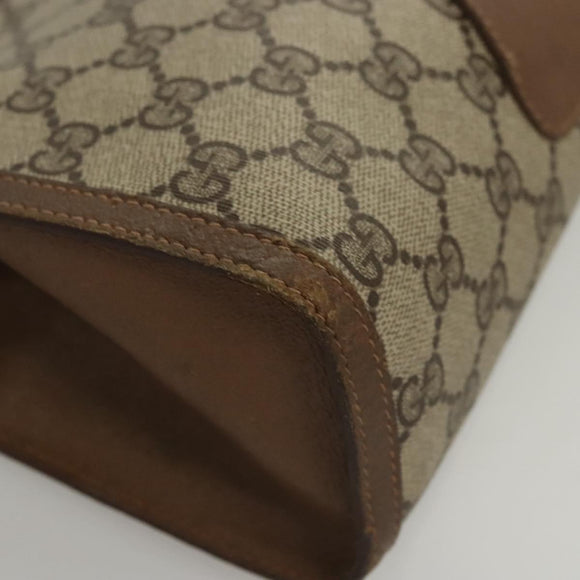 GUCCI GG Supreme Web Sherry Line Clutch Bag PVC Beige 89 01 033 Auth 117897