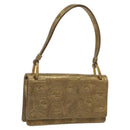 PRADA Shoulder Bag Leather Gold Auth 117899-1