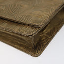 PRADA Shoulder Bag Leather Gold Auth 117899-9