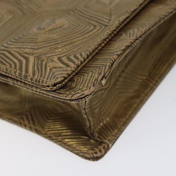 PRADA Shoulder Bag Leather Gold Auth 117899