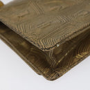 PRADA Shoulder Bag Leather Gold Auth 117899-16