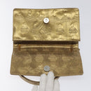 PRADA Shoulder Bag Leather Gold Auth 117899-17