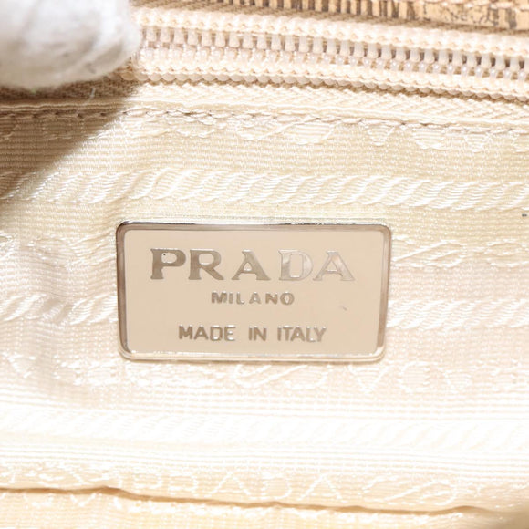 PRADA Shoulder Bag Leather Gold Auth 117899