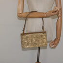PRADA Shoulder Bag Leather Gold Auth 117899-22