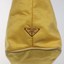 PRADA Chain Shoulder Bag Nylon Yellow Gold Auth 117900A-18