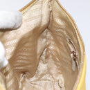 PRADA Chain Shoulder Bag Nylon Yellow Gold Auth 117900A-21
