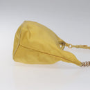PRADA Chain Shoulder Bag Nylon Yellow Gold Auth 117900A-3