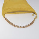 PRADA Chain Shoulder Bag Nylon Yellow Gold Auth 117900A-7