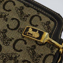 CELINE C Sulky Shoulder Bag Canvas Beige Gold Auth 117907-17