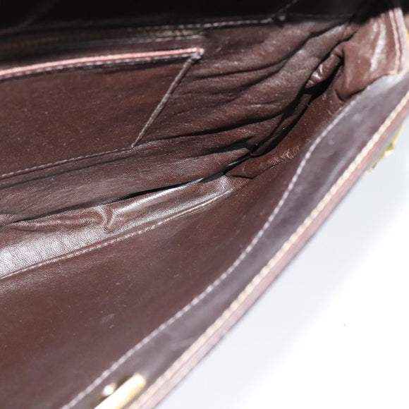 CELINE C Sulky Shoulder Bag Canvas Beige Gold Auth 117907