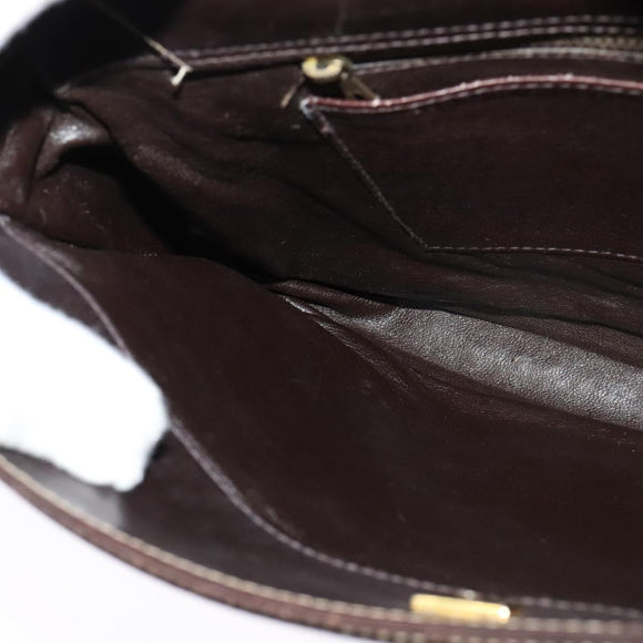 CELINE C Sulky Shoulder Bag Canvas Beige Gold Auth 117907