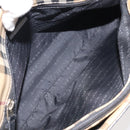 BURBERRY Nova Check Hand Bag PVC Beige Silver Auth 117914-11