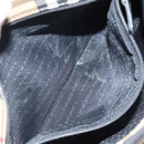 BURBERRY Nova Check Hand Bag PVC Beige Silver Auth 117914-12