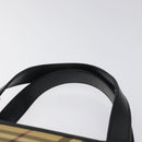 BURBERRY Nova Check Hand Bag PVC Beige Silver Auth 117914-8