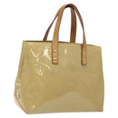 LOUIS VUITTON Monogram Vernis Reade PM Hand Bag Beige M91334 LV Auth 117918-1