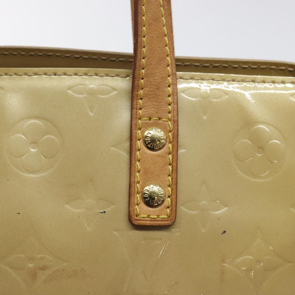 LOUIS VUITTON Monogram Vernis Reade PM Hand Bag Beige M91334 LV Auth 117918