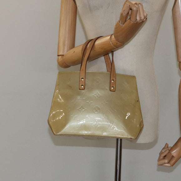 LOUIS VUITTON Monogram Vernis Reade PM Hand Bag Beige M91334 LV Auth 117918