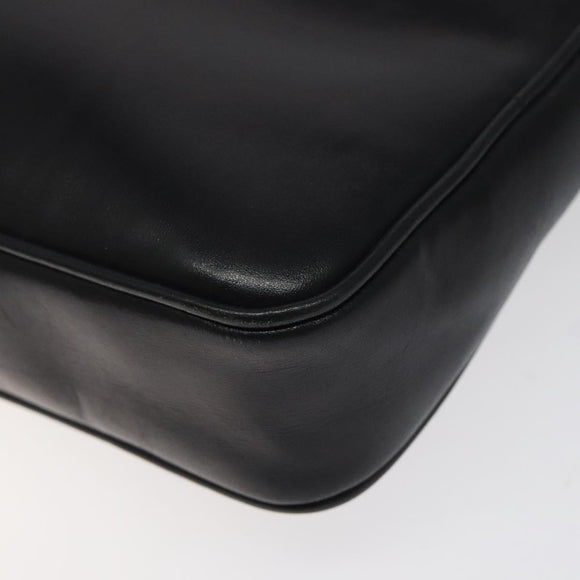 CELINE Shoulder Bag Leather Black Gold Auth 117924