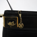 CELINE Shoulder Bag Leather Black Gold Auth 117924-18