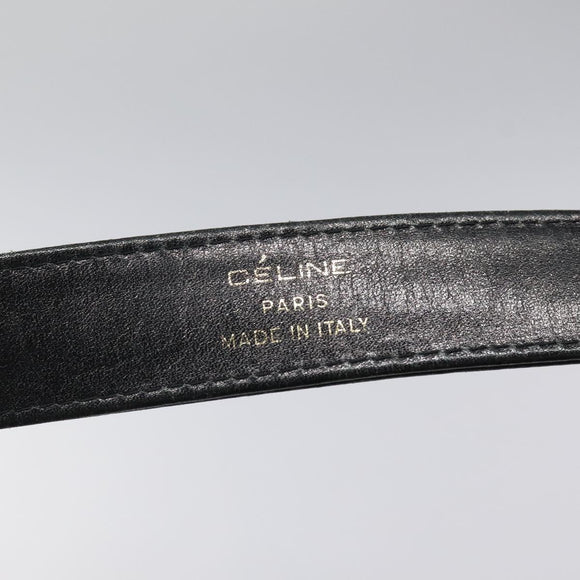 CELINE Shoulder Bag Leather Black Gold Auth 117924