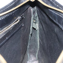 CELINE Shoulder Bag Leather Black Gold Auth 117924-20