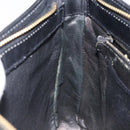 CELINE Shoulder Bag Leather Black Gold Auth 117924-21