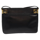 CELINE Shoulder Bag Leather Black Gold Auth 117924-13