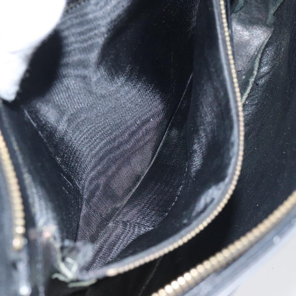 CELINE Shoulder Bag Leather Black Gold Auth 117924