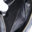 CELINE Shoulder Bag Leather Black Gold Auth 117924-12