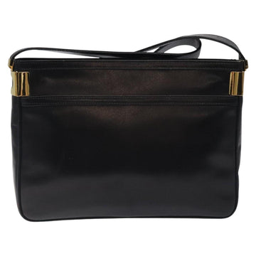 CELINE Shoulder Bag Leather Black Gold Auth 117924 - 0