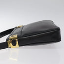 CELINE Shoulder Bag Leather Black Gold Auth 117924-4