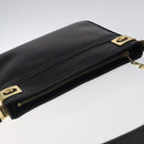 CELINE Shoulder Bag Leather Black Gold Auth 117924-6