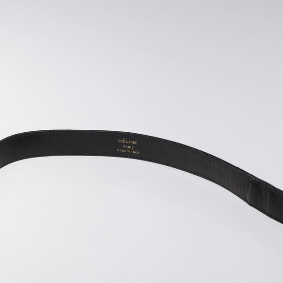 CELINE Shoulder Bag Leather Black Gold Auth 117924