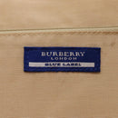 BURBERRY Nova Check Blue Label Tote Bag Canvas Beige Gold Auth 117928-10