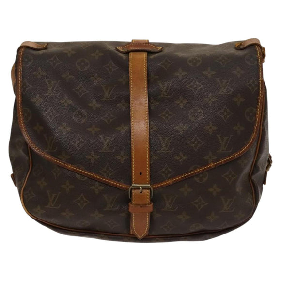 LOUIS VUITTON Monogram Saumur 35 Shoulder Bag M42254 LV Auth 117947